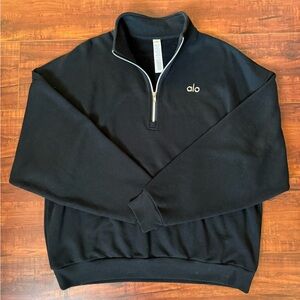 alo accolades quarter zip black